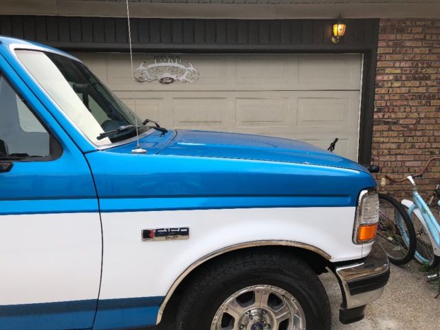 1994 Blue and white Ford F-150 Standard Cab Pickup