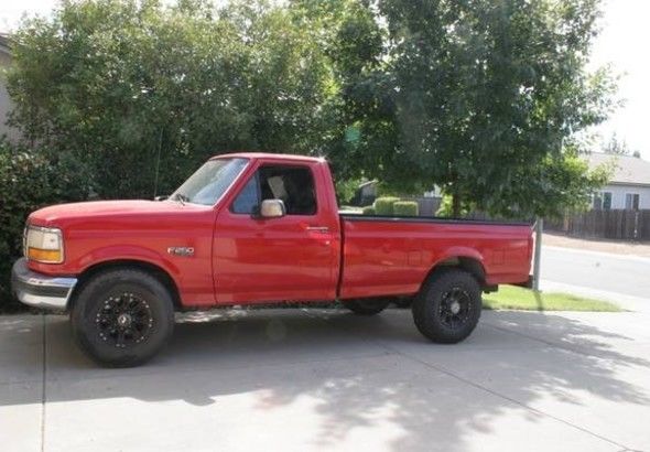 1994 Red Ford f250 7.3 L turbo D. --