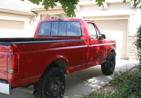 1994 Red Ford f250 7.3 L turbo D. --