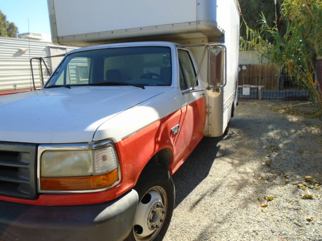 1994 Orange Ford F-350 box van