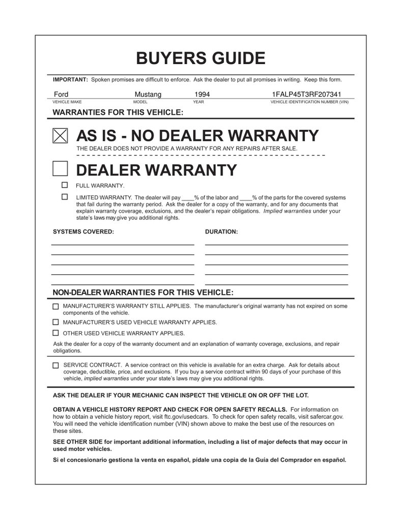 1994 Green Ford Mustang Convertible