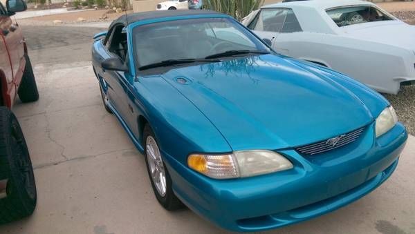 1994 Teal Ford Mustang Convertible