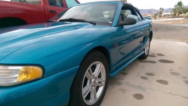 1994 Teal Ford Mustang Convertible