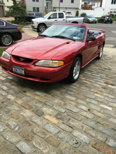 1994 Red Ford Mustang Convertible
