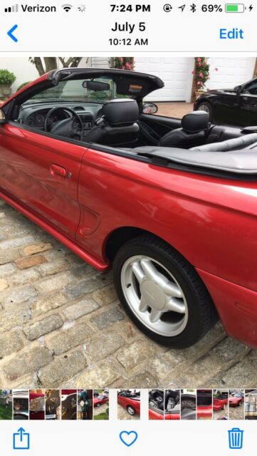 1994 Red Ford Mustang Convertible