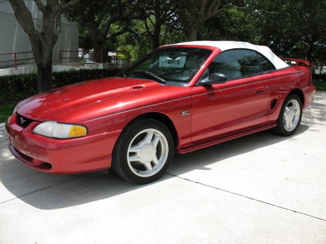 1994 Red Ford Mustang Convertible