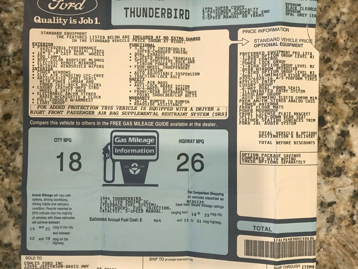 1994 Ford Thunderbird