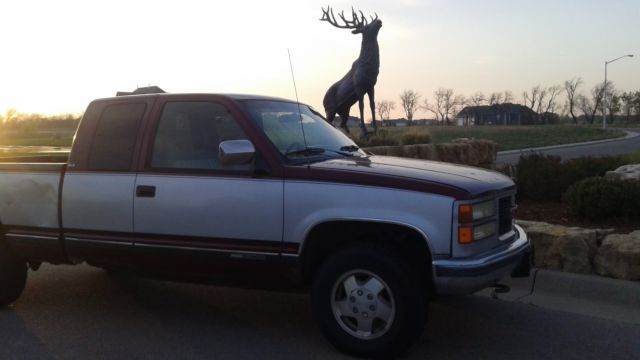 1994 Burgundy GMC Sierra 1500 Extended Cab Pickup