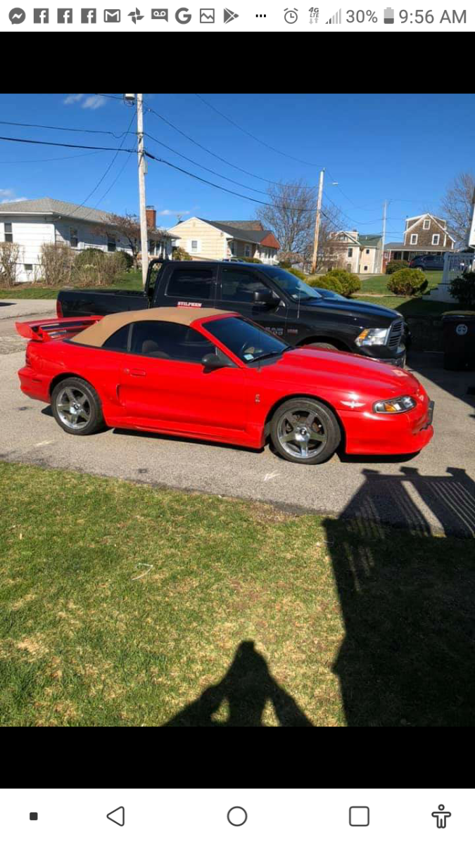 1994 Red Ford Mustang Convertible