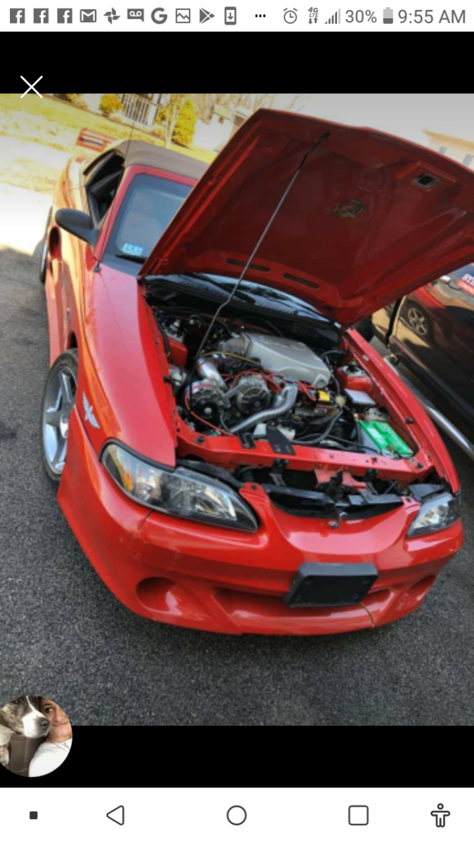 1994 Red Ford Mustang Convertible
