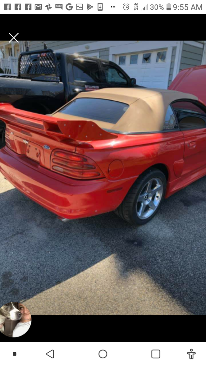 1994 Red Ford Mustang Convertible