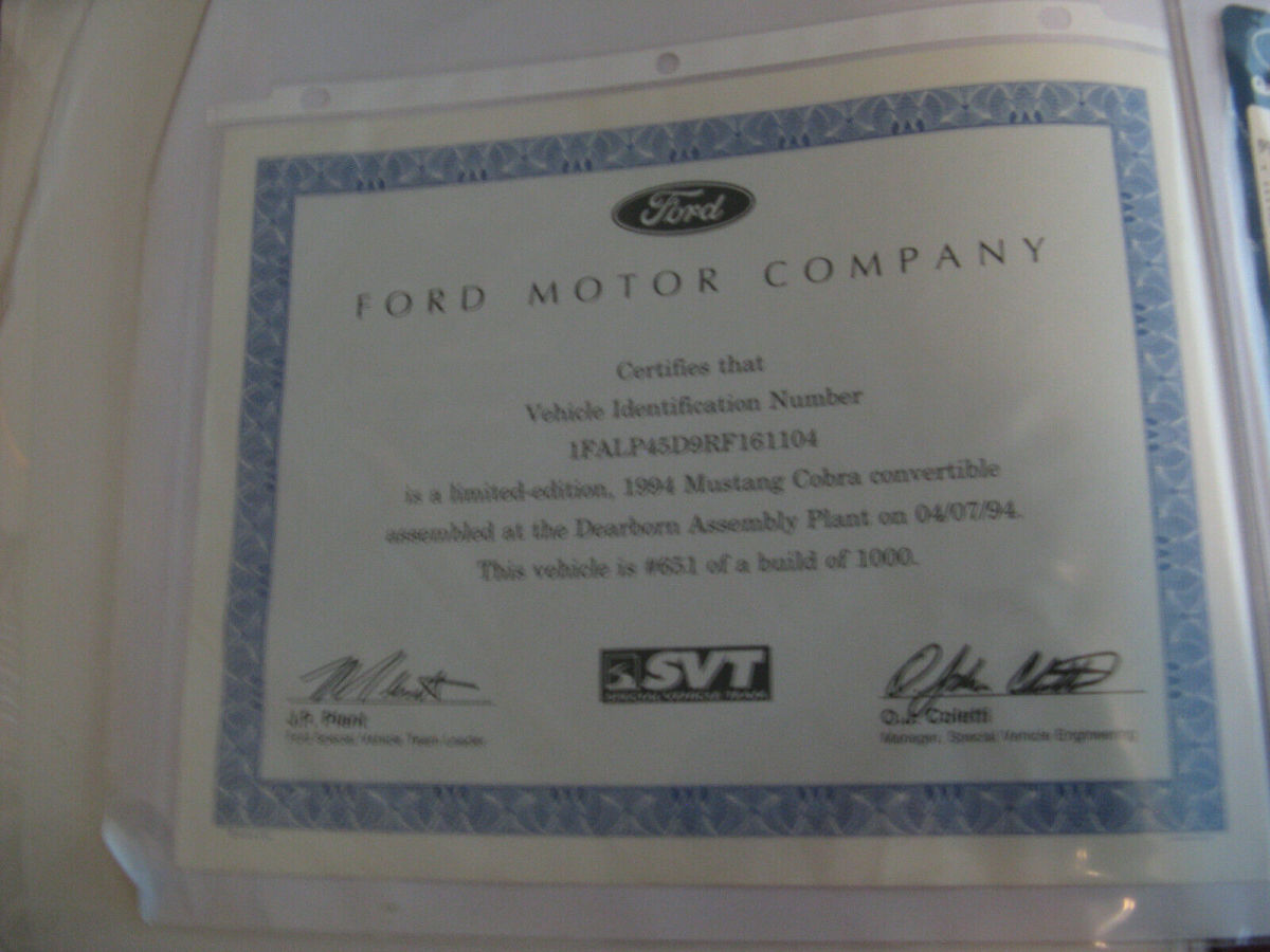 1994 Red Ford Mustang Convertible