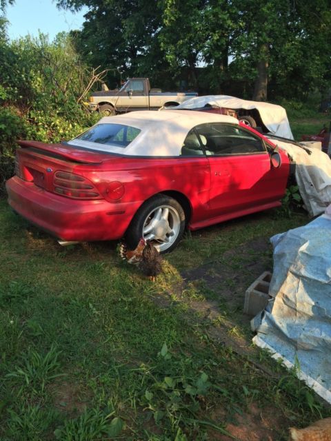 1994 Red Ford Mustang Convertible