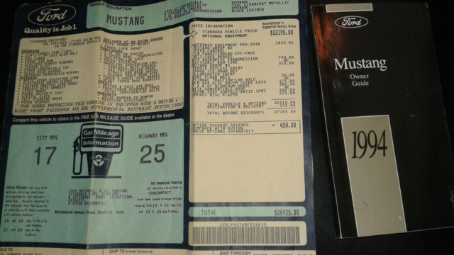 1994 Teal Ford Mustang Convertible