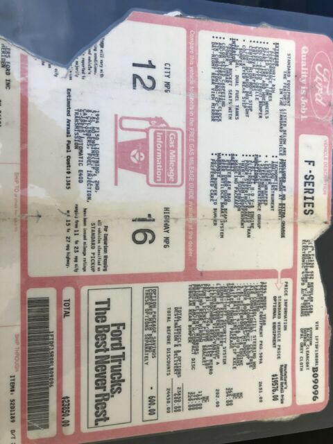 1994 Black Ford F-150 Cab & Chassis