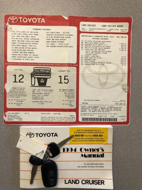 1994 White Toyota Land Cruiser SUV