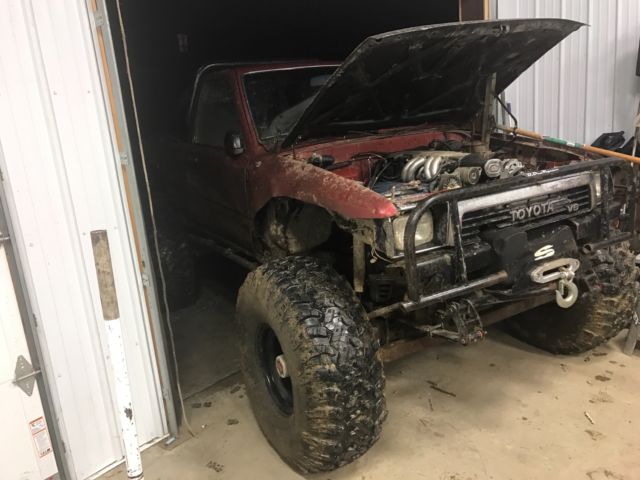 1994 maroon Toyota pickup Standard Cab Pickup
