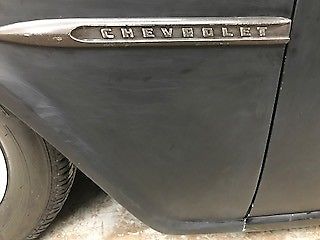 1955 matte black Chevrolet Other Pickups side step short bed pick up
