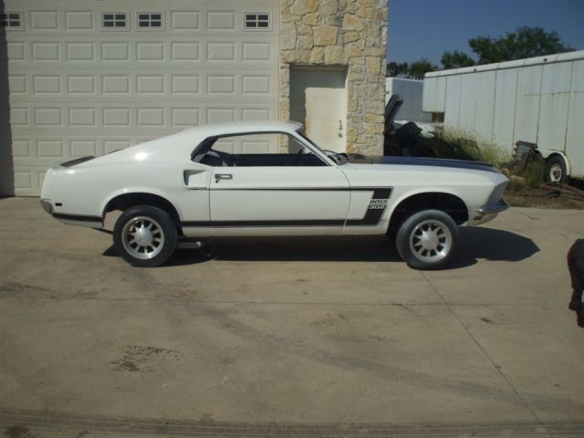 1969 White Ford Mustang