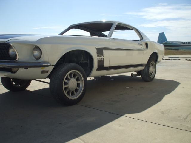 1969 White Ford Mustang