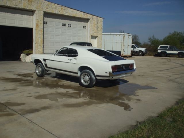 1969 White Ford Mustang