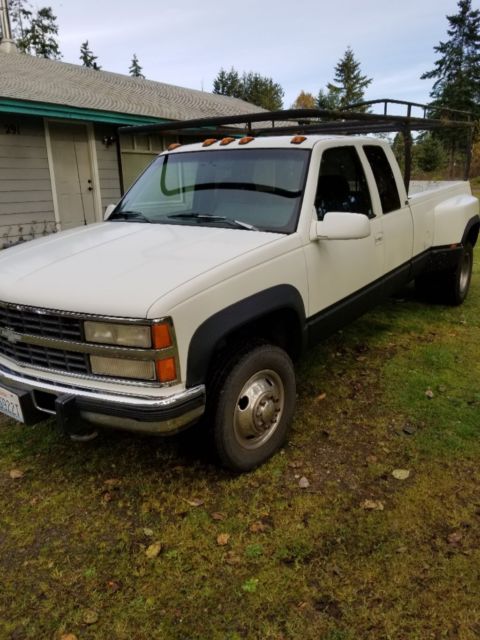 1993 White Chevrolet C/K Pickup 3500 Extended Cab Pickup