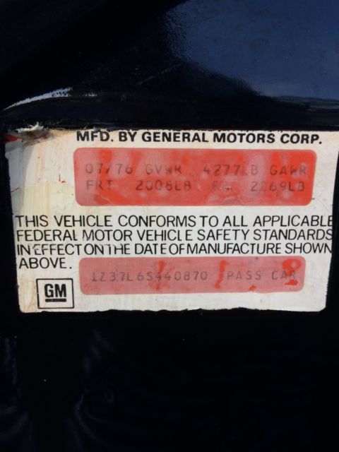 1976 Black Chevrolet Corvette Coupe