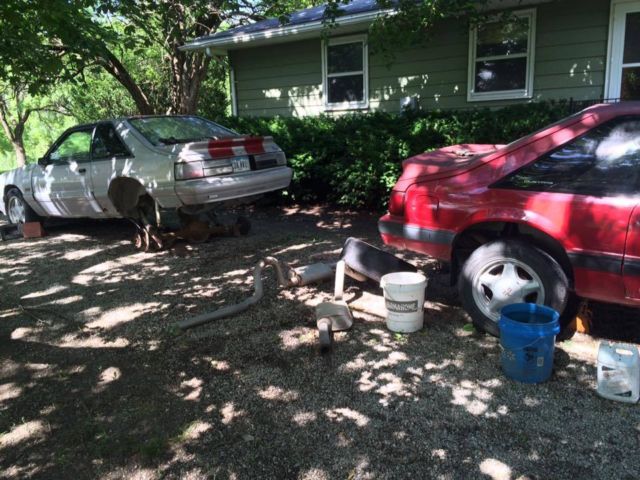 1991 red Ford Mustang foxbody