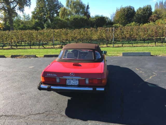 1987 Red Mercedes-Benz SL-Class Convertible