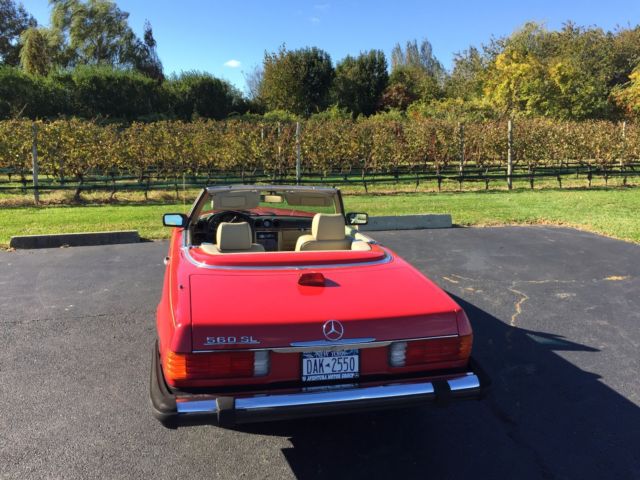 1987 Red Mercedes-Benz SL-Class Convertible