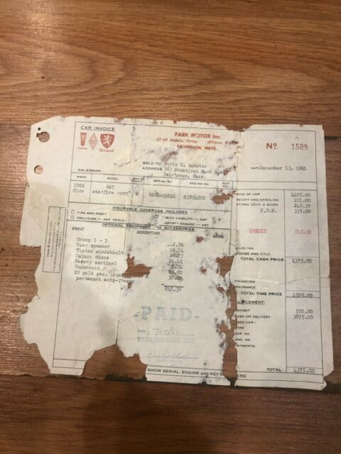 1962 Yellow Oldsmobile Starfire Coupe