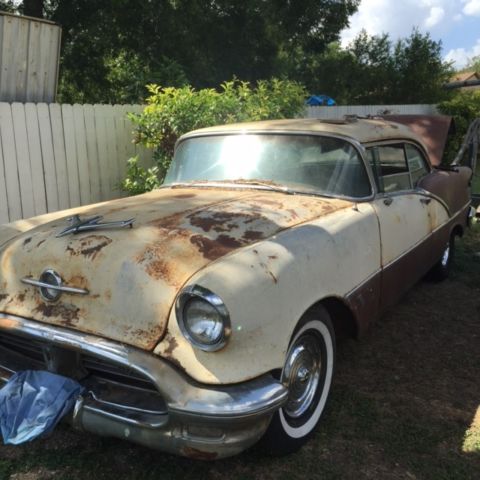1956 Tan and Dark brown Oldsmobile 2 Door Hardtop