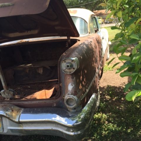 1956 Tan and Dark brown Oldsmobile 2 Door Hardtop