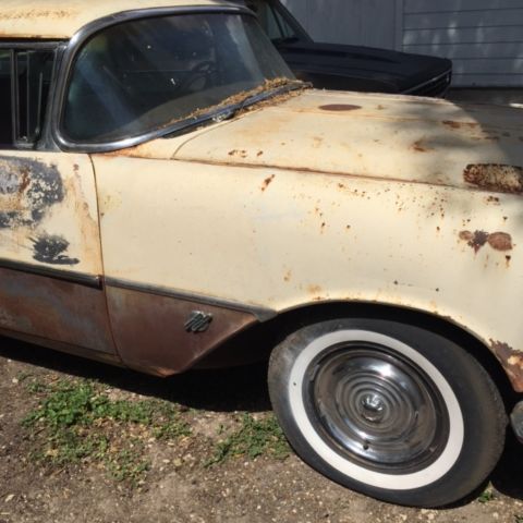 1956 Tan and Dark brown Oldsmobile 2 Door Hardtop