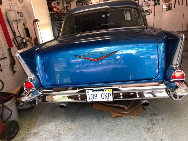 1957 Blue Chevrolet Bel Air/150/210 2 door post