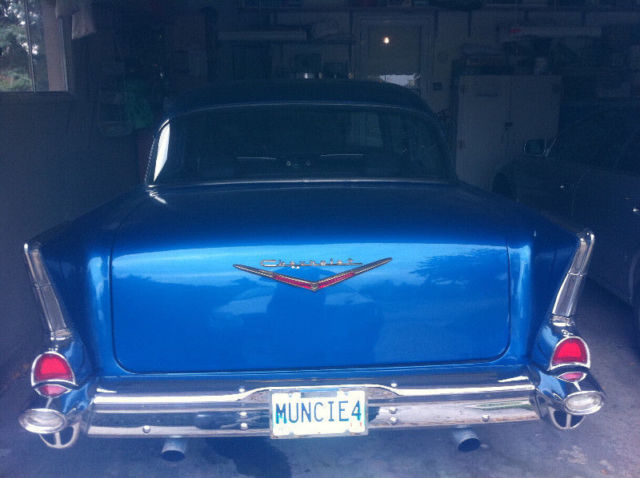 1957 Blue Chevrolet Bel Air/150/210 2 door post