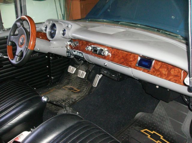 1957 Blue Chevrolet Bel Air/150/210 2 door post