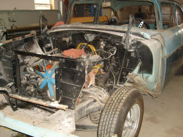 1956 2 tone blue Chevrolet Bel Air/150/210 2 Door post