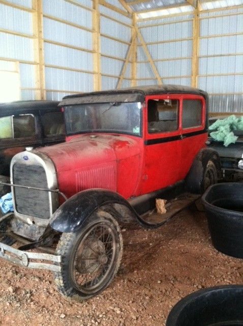 1928 Red Ford Model A Sedan