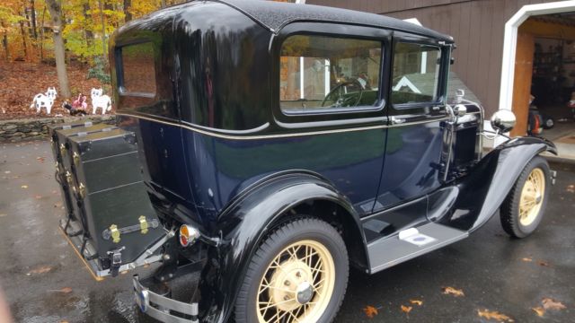 1930 Blue black Ford Model A 2 dr sedan