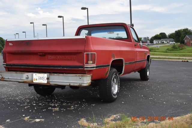 1986 Red Chevrolet C/K Pickup 1500 Standard Cab Pickup