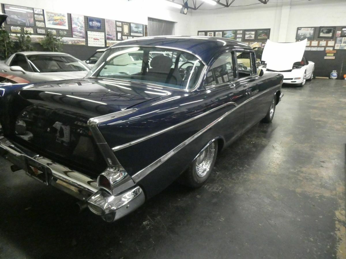 1957 Blue Chevrolet Bel Air/150/210 Sedan