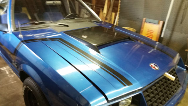 1982 Royal blue Ford Mustang 2 door sedan