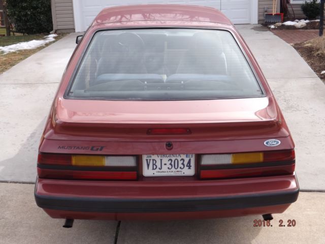 1986 Deep Canyon Red Ford Mustang Hatchback