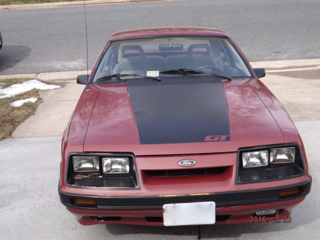 1986 Deep Canyon Red Ford Mustang Hatchback