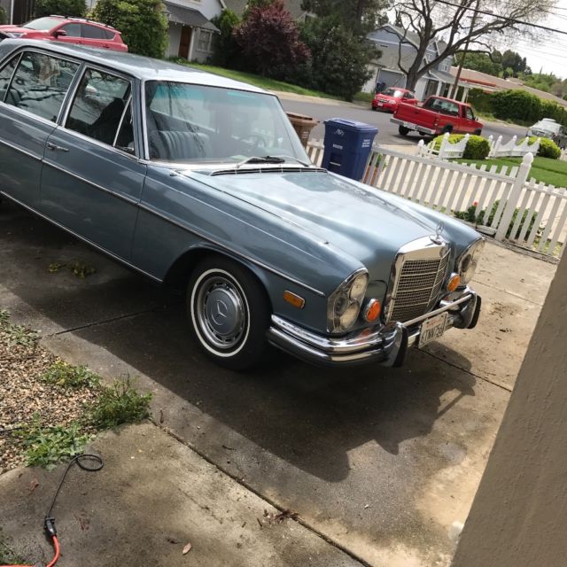 1973 Blue Mercedes-Benz 200-Series Sedan