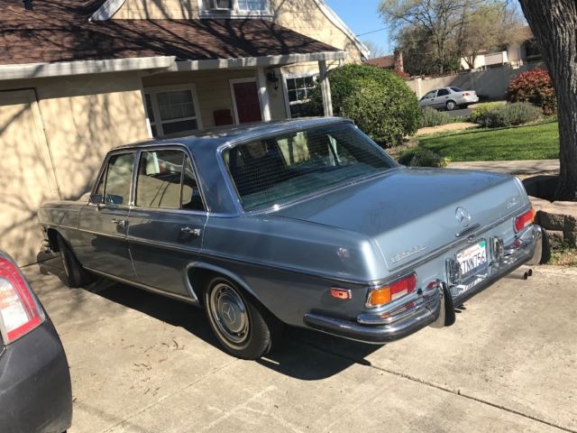 1973 Blue Mercedes-Benz 200-Series Sedan