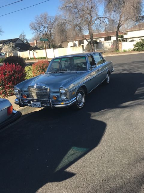 1973 Blue Mercedes-Benz 200-Series Sedan