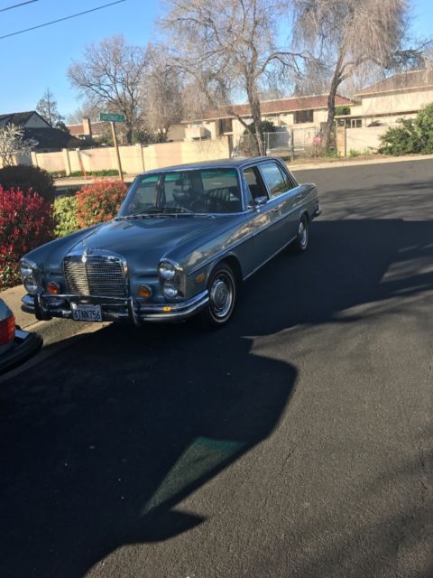 1973 Blue Mercedes-Benz 200-Series Sedan