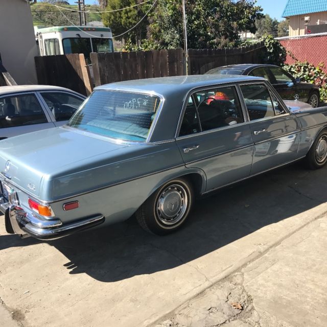 1973 Blue Mercedes-Benz 200-Series Sedan